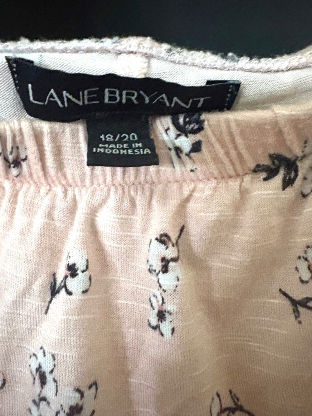 LANE BRYANT-Light Pink Cold Shoulder Floral Shirt-SIZE 18/20 - Picture 3 of 4